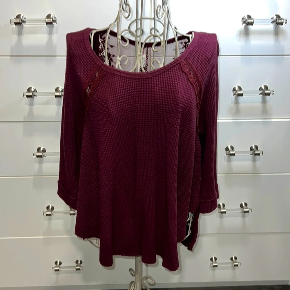 Free People waffle knit top, size XS